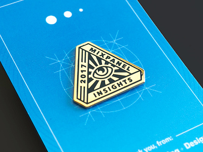 Mixpanel – Product Release Pins: Insights. card enamel pin eye swag