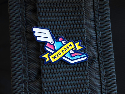 Mixpanel – Product Release Pins: Web Dashboards. enamel pin flying shoe icon illustration swag