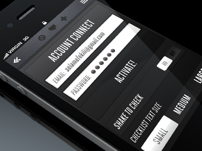 Settings account app design interface ios iphone settings slider toggle ui