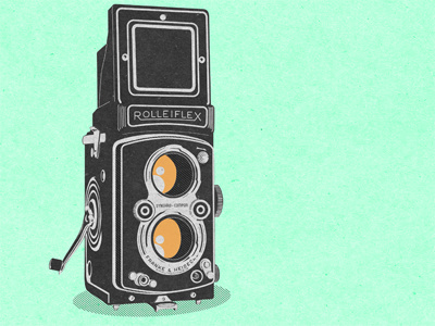 Rolleiflex Retro camera illustration rollei texture vector vintage