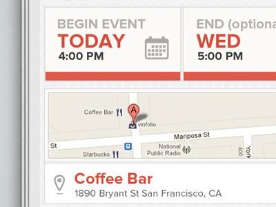 View Event app calendar design interface ios iphone map ui