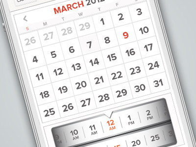 Set Date & Time app design interface ios iphone ui
