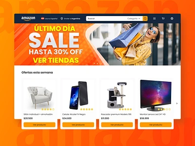 Amazon Home Redesign amazon amazondesign brand desktop home interface redesign ui ux uxui web webdesign