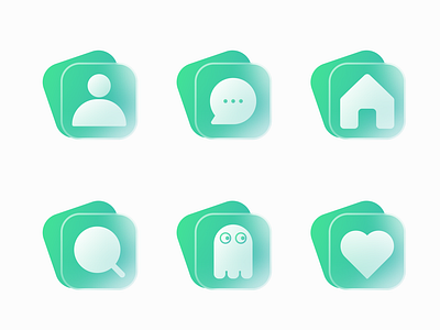 Glassmorphism Icons UI