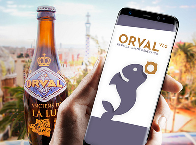 Orval logo for a javascript library beer illustrator logo orval