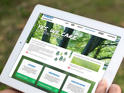eco-effectiveness page sustainability trees web design