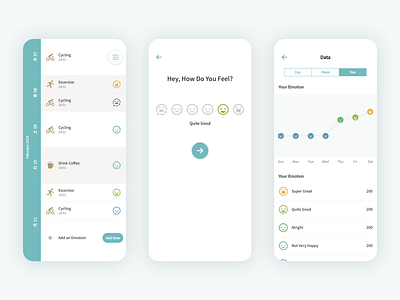 Emotion Recording App Concept design ui ux