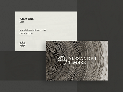 Alexander Timber - Business Cards 7robots branding business card logo stationary timber wood