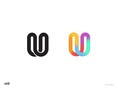 Unii symbol concept branding logo minimal mobile u unii