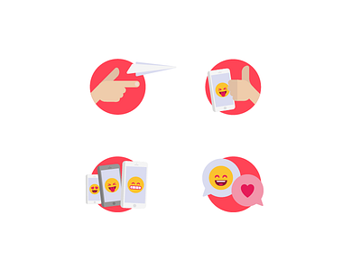 Fling email illustrations chat fling follow icons illustration paper plane phone reaction refling stickers vector