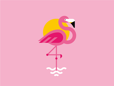...and here's a flamingo birds flamingo illustration pink sun vector