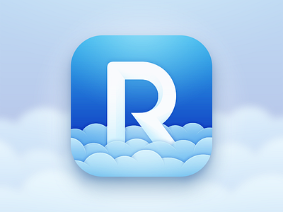 Rep app icon app blue clouds gradient icon r rep