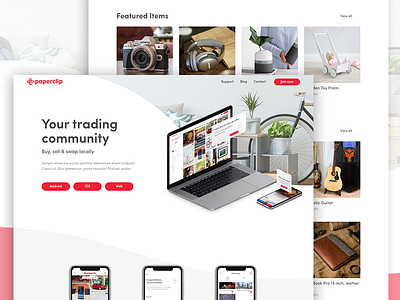 A shiny new Paperclip website buy design paperclip sell trading ui website