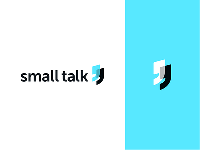 Small talk visual identity 7robots app blue brand branding bubble design fact humour icon inspiration interaction knowledge logo mark motivation quotation small speech talk
