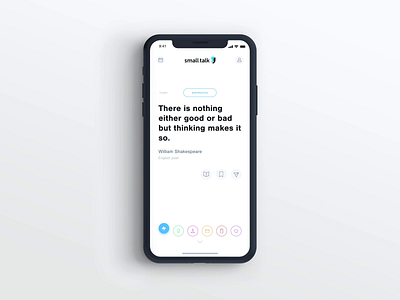 small talk updated 7robots app clean design humour inspiration knowledge minimal product profile smalltalk tipoftheday ui ux wordoftheday