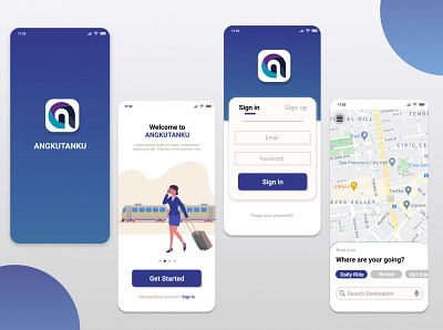 Mobile App Transportasion app design illustration ui ux web website