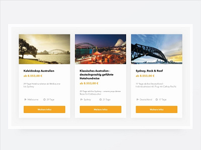 Travel Website - Cards ui ux web