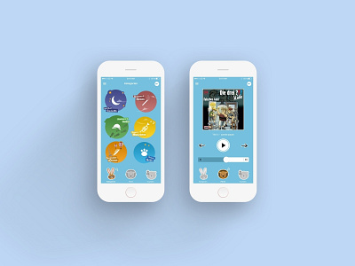 Audiobook for kids app illustration ui ux