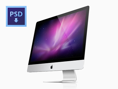 New iMac (Psd) apple computer design desktop drawing freebie illustration imac mock up mockup presentation product psd