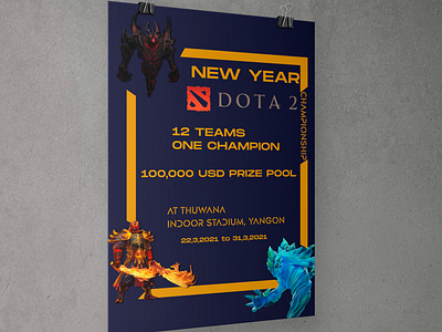 Dota 2 Competitons Poster Mockup