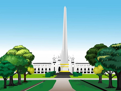 Myanmar Independence Monument Illustration