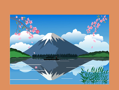 Mount Fuji Illustration adobe illustrator cc graphic design illustration landscape mount fuji mountain vector
