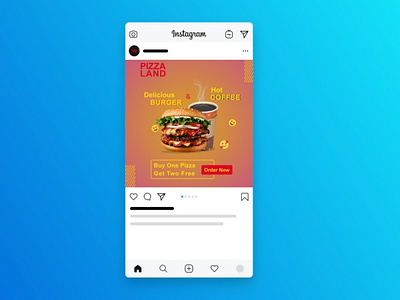 Pizza Land Instagram Post Design instagram post design pizza restaurant smartmockups socialmedia