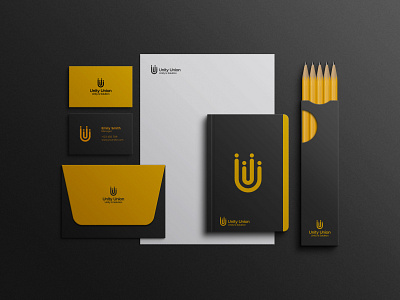 Unity union Logo mockup presentation psd 3d branding design evelope graphic design illustration logo mockup ui vector