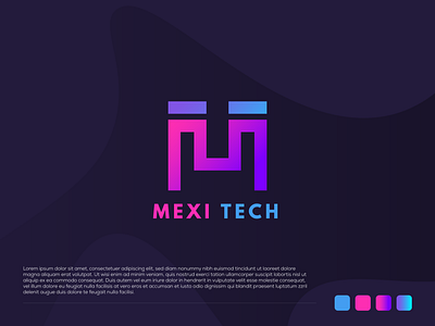 M letter Logo | Mexi Tech Logo Templates blue brand identity branding branding agency gradient logo logo logo designer logo folio logo for sale logo trend 2020 logo trends 2020 logodesign logos logotype