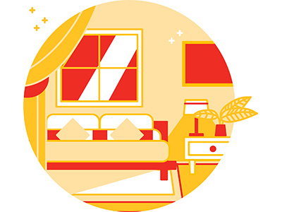 CC Night Stay 2d bedroom hotel illo illustration illustrator night room vector wip