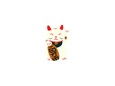 Lucky Cat 2d cat flat illustration illustrator japanese minimal vector
