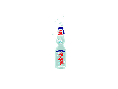 Ramune 2d bubbles flat illo illustration illustrator japanese minimal soda vector