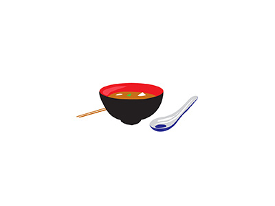 Miso Soup 2d flat food illo illustration illustrator japanese minimal soup vector