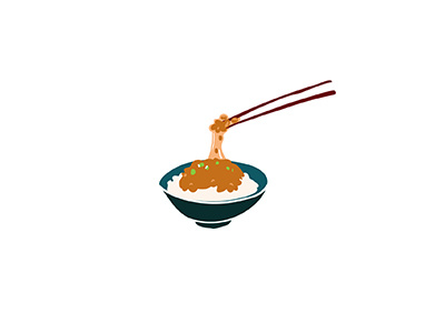 Natto 2d cuisine flat food illo illustration illustrator japanese minimal natto vector