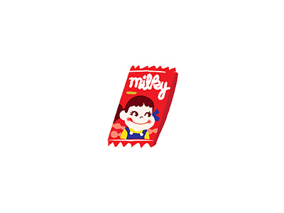 Milky 2d brand candy childhood chocolate flat food illo illustration illustrator japanese minimal vector