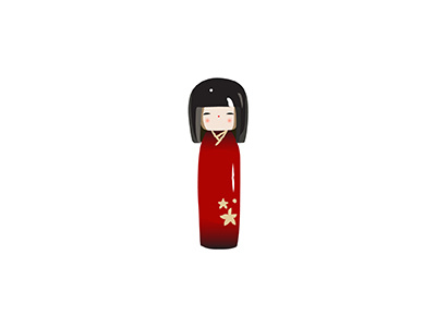 Kokeshi 2d doll flat illo illustration illustrator japanese kokeshi minimal traditional vector