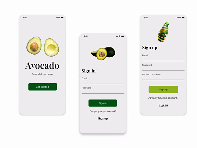 Sign up page design mobile ui