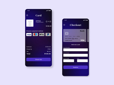 Credit Card Checkout design mobile ui ux