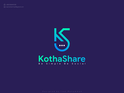 KothaShare Logo app branding branding identity chat logo clean colorful creative custom logo design flat gradient graphic design illustration ks logo logo design minimalist modern monogram vector