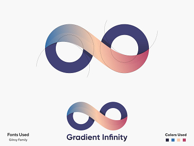 Gradient Infinity Logo app branding branding identity clean colorful creative design eight 8 flat gradient graphic design infinity logo infinity symbol logo logo design minimal minimalist modern popular trendy