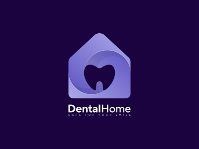 DentalHome Logo app branding colorful logo design dental dental home design doctor gradient logo home hospital logo design medical minimalist nurse nursing home popular purple deep black top 10 trendy logo design