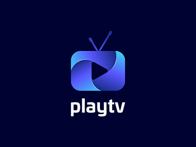 playtv logo 3d application best logos blue gradient logo design branding branding identity colors blue logo design play logo play online videos play tv logo design social media logo tech logo technology logo television logo tv logo video player youtube logo design