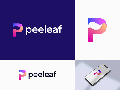 peeleaf logo | P+Leaf 2d 3d app branding branding identity design graphic design green leaf logo illustration leaf logo logo logo design minimalist p colorful logo p letter logo p logo p trendy logo pleaf logo pleaf logo design vector