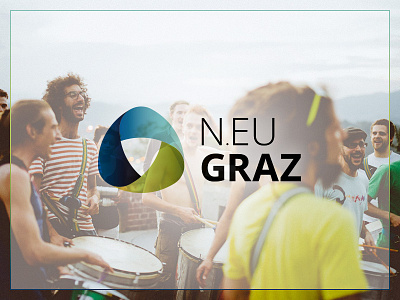 N.EU GRAZ Logo blue colorful communication community gradient graz green integration logo yellow