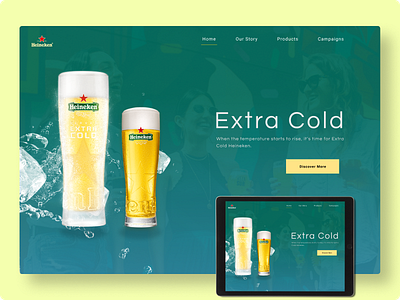 Heineken Beer Lending Page branding design homepage lending page new year ui ux web