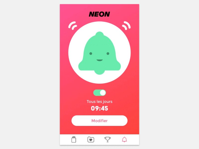 Just ring the bell to make it happy ! alert animation bell character gif illustration notification switch ui