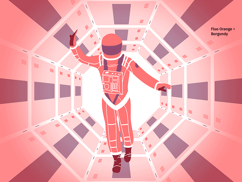 2001 : A Space Odyssey cinema colors film fluo illustration movie print riso space symetry
