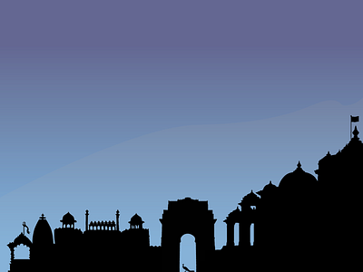 Delhi Skyline akshardham silhouette skyline vector