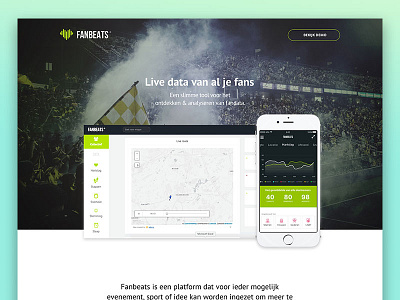 Fanbeats data design fans homepage landing platform sport