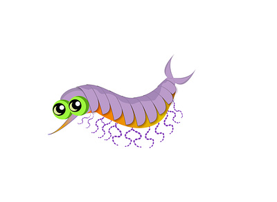 Funny Shrimp cartoon character design designs flat green illustration logo minimal ocean orange prawn sea creatures sea life seafood shrimp under the sea underwater world vector violet